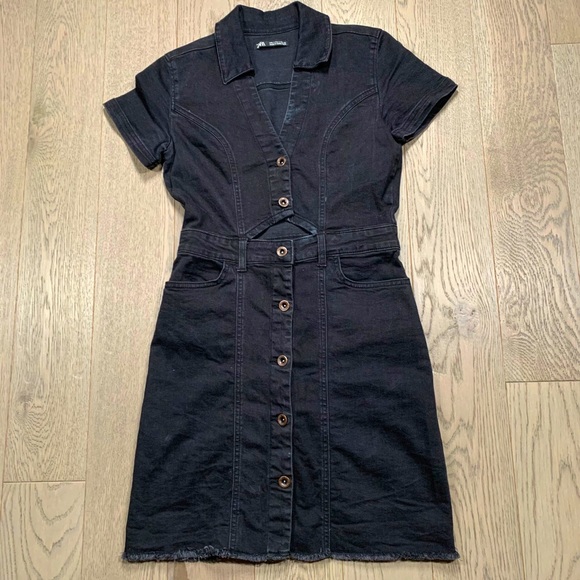 Zara Dresses & Skirts - Zara Denim cut-out dress